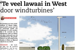 ‘Te veel lawaai in West door windturbines’